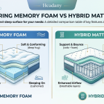make a table comparing memory foam vs hybrid mattresses